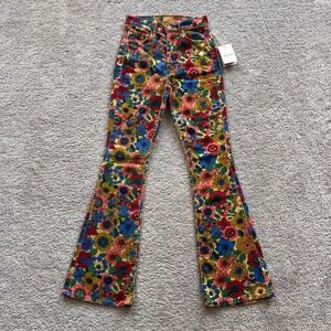 Mother High Waisted Weekender Skimp Track And Flower Fields Pants Womens 24